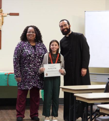 2025 Student of the Year, 5th Grade, third place. 