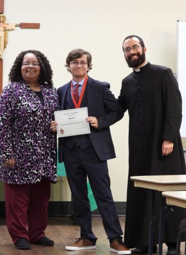 2025 Student of the Year, 8th Grade, third place. 