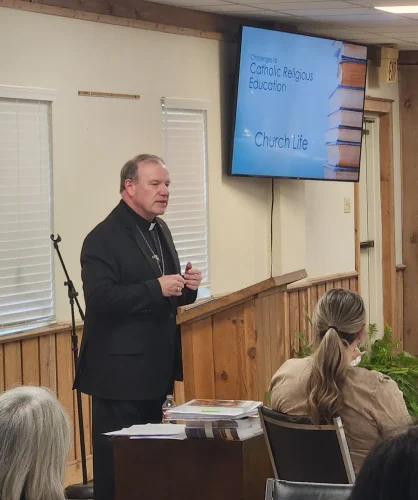Speaking at the Catechist Enrichment Day on Sept. 20.