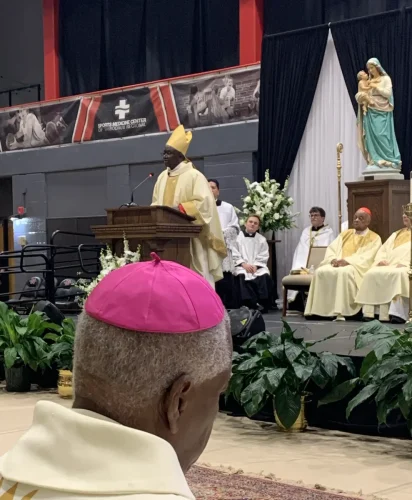 Attending ordination and installation of bishop of Houma-Thibodaux