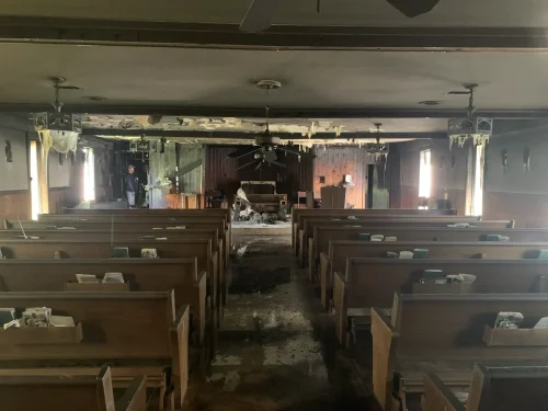 On March 27, St. John Chapel in Columbia, LA was burglarized, vandalized and intentionally set on fire. The church building was heavily damaged. Mass is currently being held offsite until a permanent site can be found.