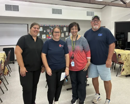 Sacred Heart School faculty receive CPR training the week before classes begin. 