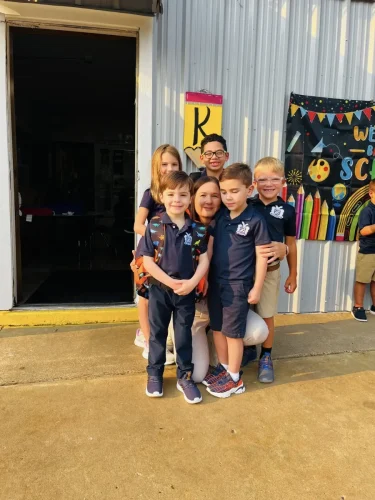 Bishop Robert Marshall visits St. Joseph School in Plaucheville on their first day of classes for the 2025-2026 school year. 