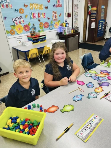 Bishop Robert Marshall visits St. Joseph School in Plaucheville on their first day of classes for the 2025-2026 school year. 