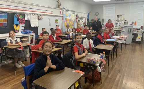 Bishop Marshall visited St. Anthony School in Bunkie.