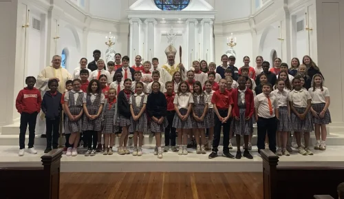 Bishop Marshall visited St. Anthony School in Bunkie.