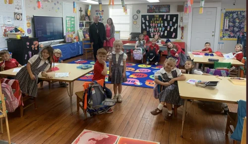 Bishop Marshall visited St. Anthony School in Bunkie.