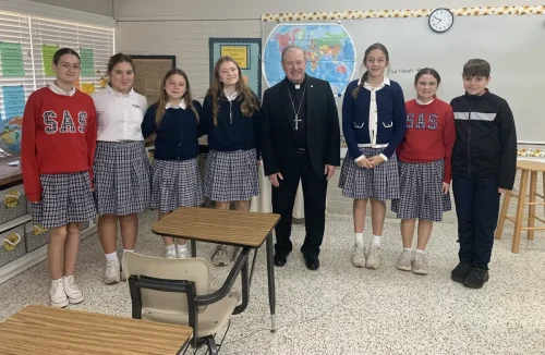 Bishop Marshall visited St. Anthony School in Bunkie.