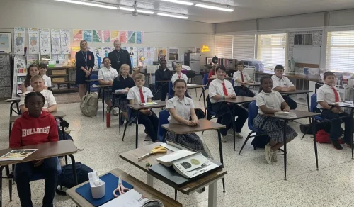 Bishop Marshall visited St. Anthony School in Bunkie.