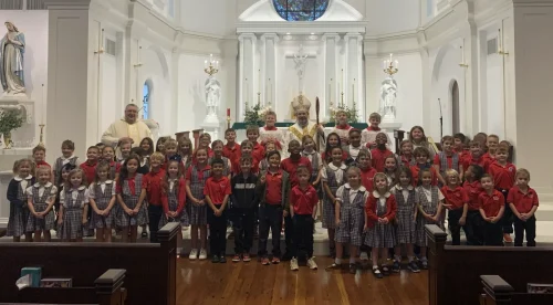 Bishop Marshall visited St. Anthony School in Bunkie.