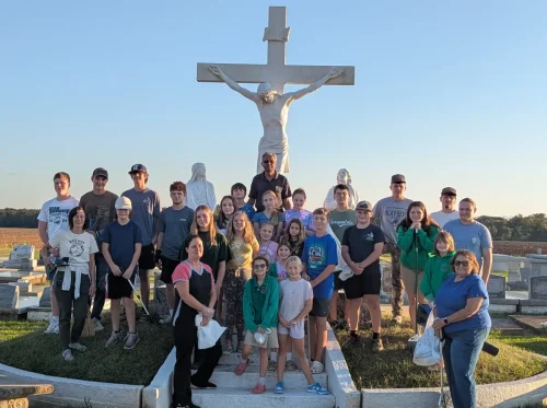 St. Peter and St. Michael Churches in Bordelonville had a clean up day in the church cemetery.