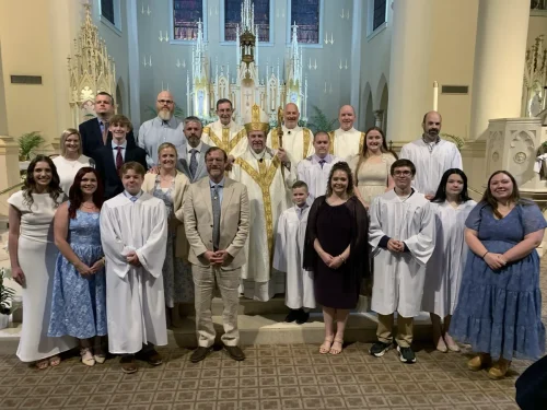 It was a beautiful Easter Vigil at St. Francis Xavier Cathedral in spite of the rain that made the Blessing of the Fire more subdued. 20 parishioners received one or more of the Sacraments of Initiation on this Holy Saturday. 