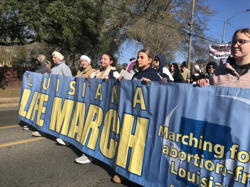 Students from St. Joseph School in Plaucheville participated in the Cenla March for Life.