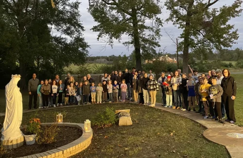 Rosary walk at St. John the Baptist in Deville
