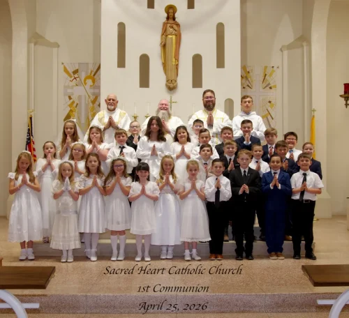 First Holy Communion at Sacred Heart Church, Moreauville.