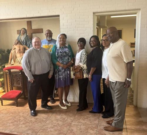 Group of pilgrims from Holy Ghost Church, Marksville at St. Paul the Apostle in Mansura.