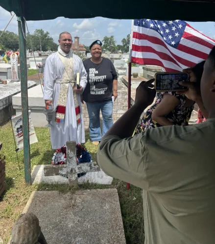 Fr. Joseph Desimone from Holy Ghost Church with Jubilee Pilgrims