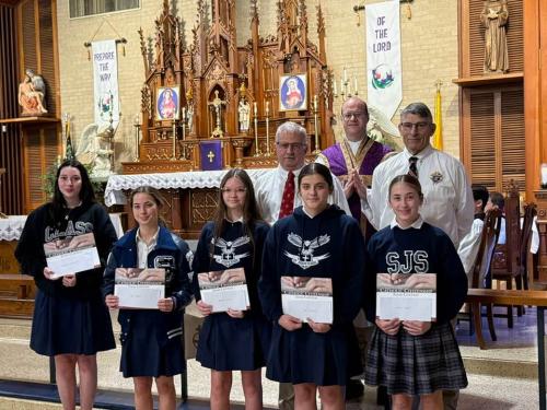 St. Joseph School Knights of Columbus Essay competition winners