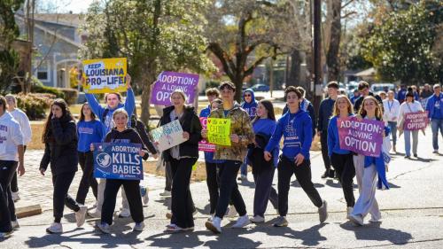 St. Mary's Catholic School students participate in the Natchitoches March for Life event held January 24.