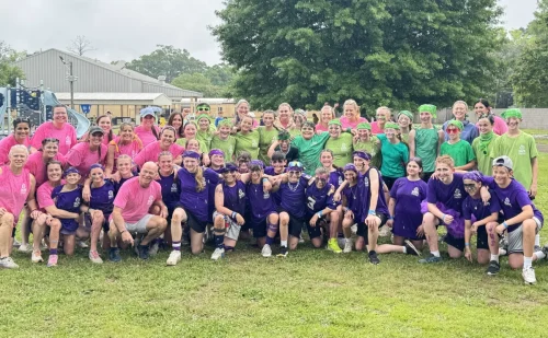 Staff, faculty and chaperones at Field Day, Our Lady of Prompt Succor School, Alexandria