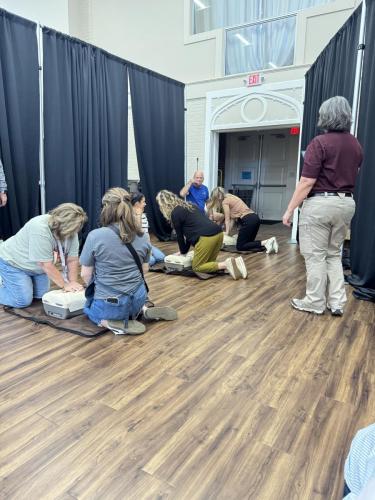 OLPS teachers participate in CPR and emergency first aid training