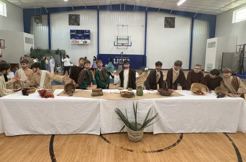 On April 1, Sacred Heart School's 5th, 6th, and 7th graders portrayed The Easter Triduum and Living Stations of the Cross. 