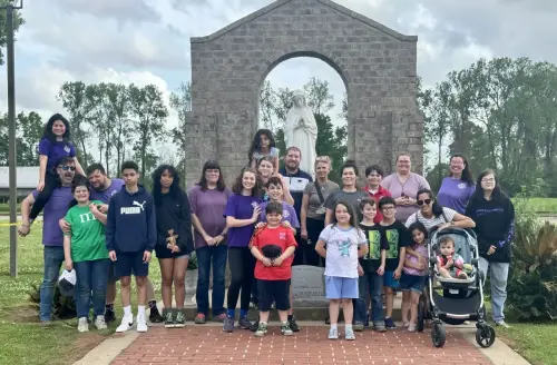 Every Wednesday during Lent we have had parents, students, and parishioners participating in our walking Rosary with intentions for the Cabrini school and church. We walk around the perimeter of the school and parish. It has grown each week. Different students and parishioners help lead the rosary. 