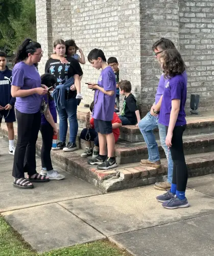 Every Wednesday during Lent we have had parents, students, and parishioners participating in our walking Rosary with intentions for the Cabrini school and church. We walk around the perimeter of the school and parish. It has grown each week. Different students and parishioners help lead the rosary. 