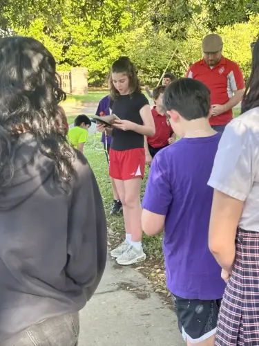 Every Wednesday during Lent we have had parents, students, and parishioners participating in our walking Rosary with intentions for the Cabrini school and church. We walk around the perimeter of the school and parish. It has grown each week. Different students and parishioners help lead the rosary. 