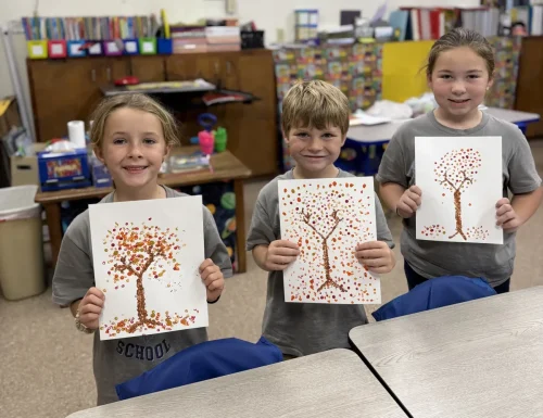 St. Joseph Elementary School art class.