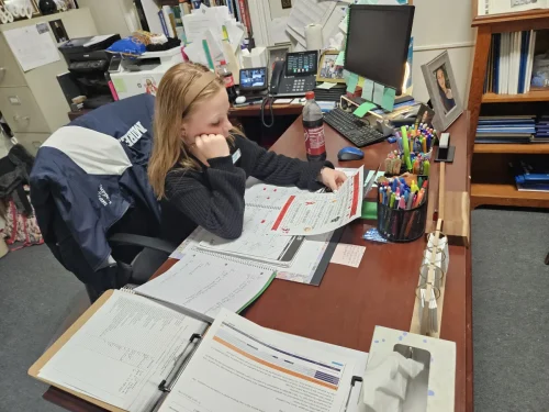 St. Joseph Elementary school's Principal-for-a-day.