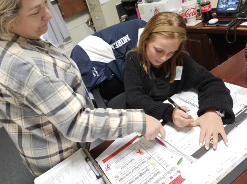 St. Joseph Elementary school's Principal-for-a-day.