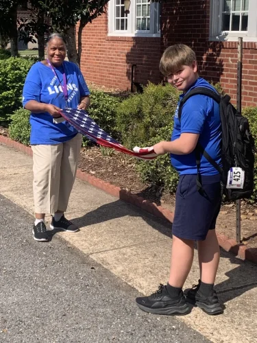 Sacred Heart School Flag Bearer duties.