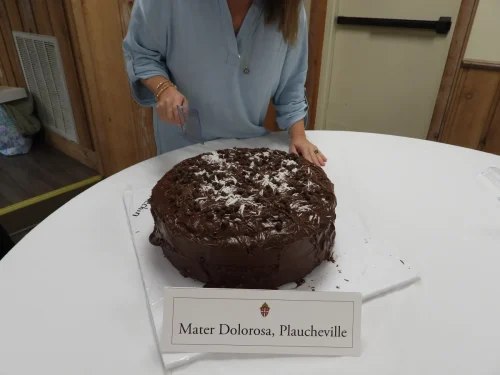 Mr. Billy Duplechin's giant chocolate cake made with 7 different chocolates. Desserts with the Seminarians held at Maryhill on Thursday, July 23. 